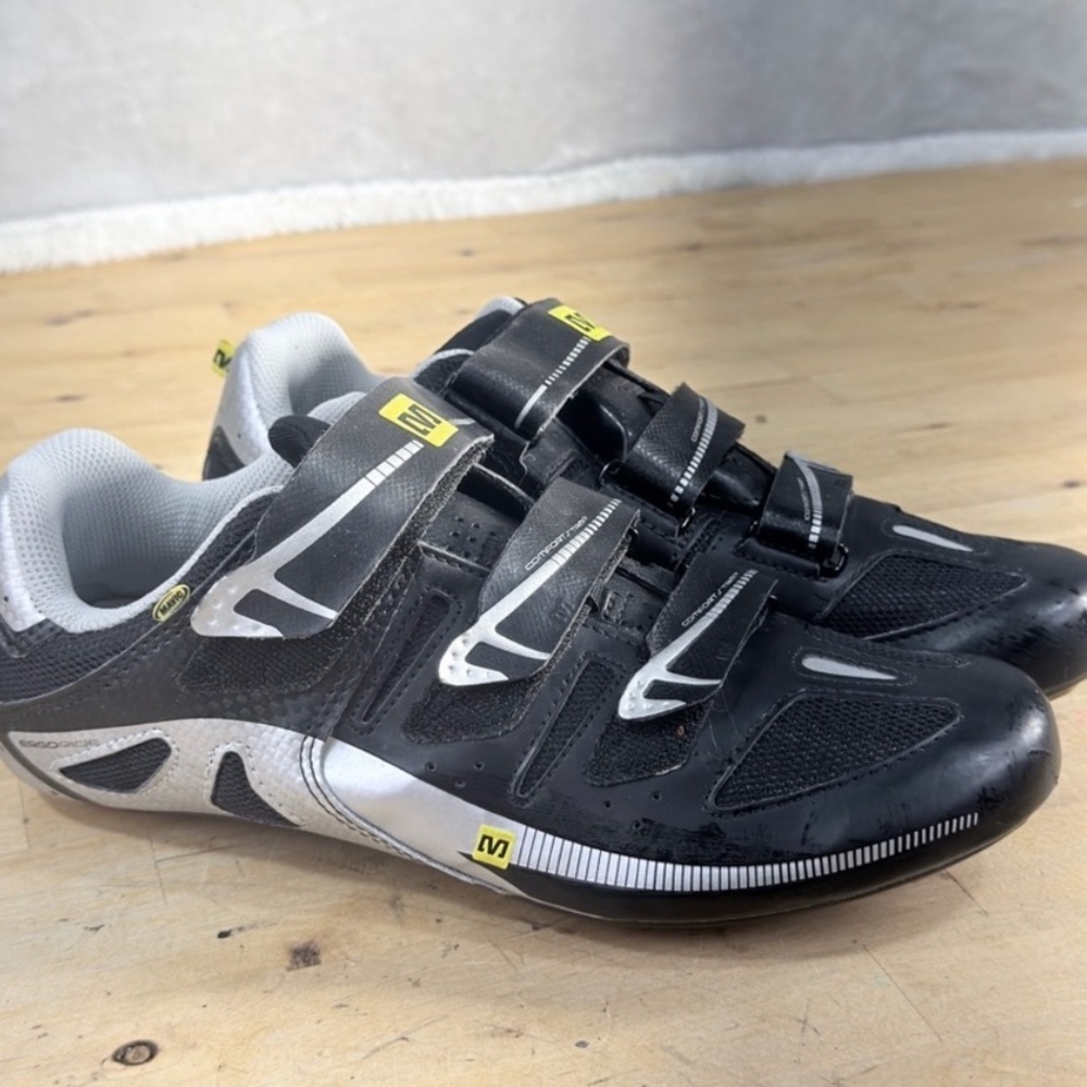 Peloton x Mavic Energy Composite Cycling Shoes Black Silver Unisex M 7.5 W 9 - Picture 7 of 15